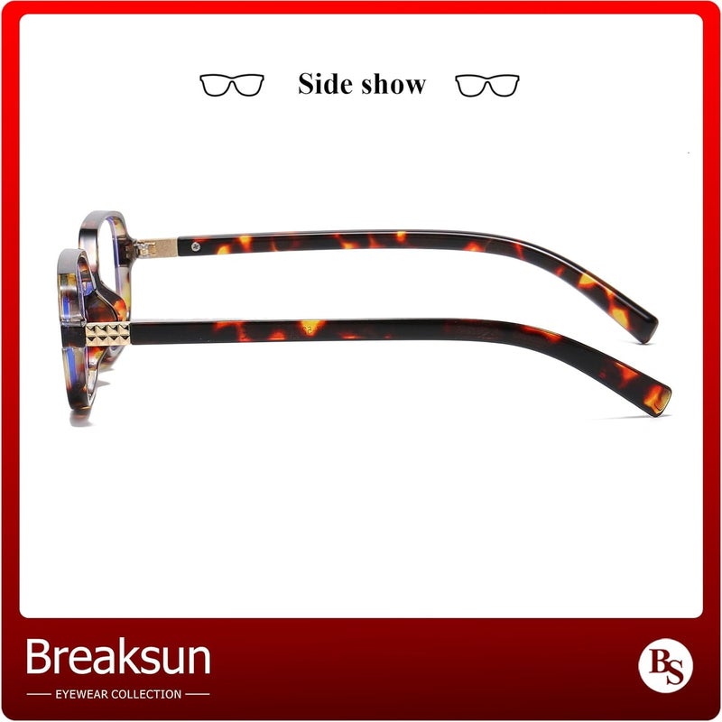 Breaksun Retro Rectangle Glasses for Women Men Small Square Blue Light Blocking Glasses Vintage Eyeglasses - Image 4